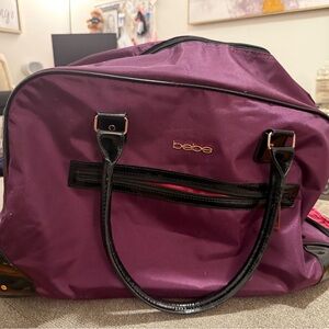 bebe Giselle 22” Rolling Duffel / Trolley Bag Purple Travel Weekender Luggage